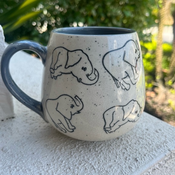 Meritage Elephant Patterned Ceramic Mug - Picture 1 of 10